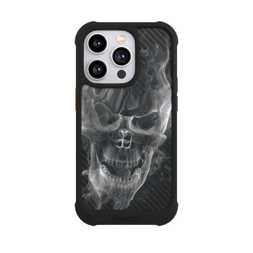 Apple iPhone 14 Pro NIVOmax rauchender Totenkopf Carbon