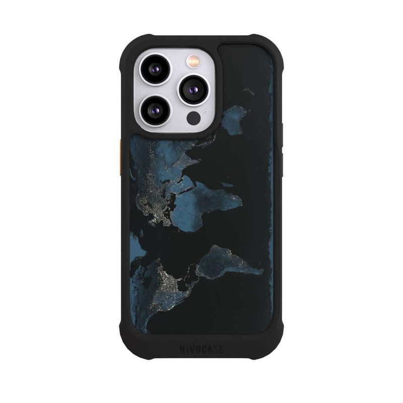iPhone 14 Pro NIVOmax Carte du Monde Nuit