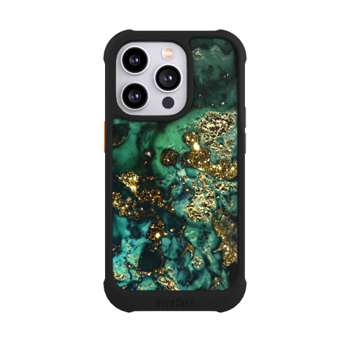 Apple iPhone 14 Pro NIVOmax Cyan Glitzer Marmorlook