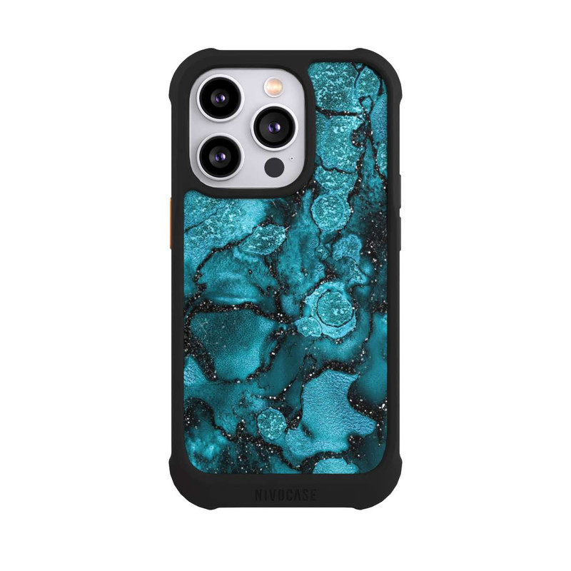 iPhone 14 Pro NIVOmax  Blauer Glitzerlook