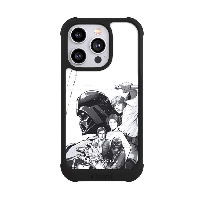iPhone 14 Pro NIVOmax StarWars Charaktere - Schwarz-Weiß