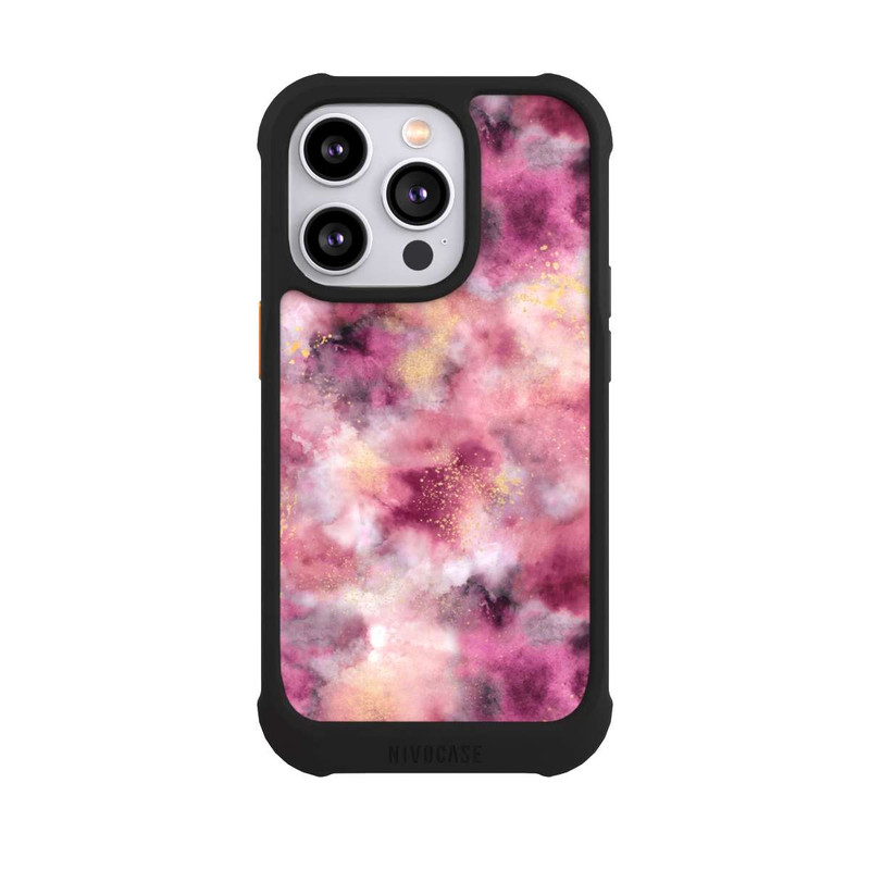 iPhone 14 Pro NIVOmax Rauchiges Marmoraquarell rosa