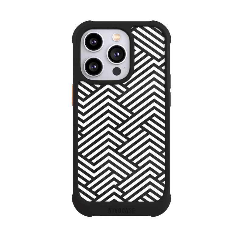 iPhone 14 Pro NIVOmax Schwarz und Weiß ZigZag