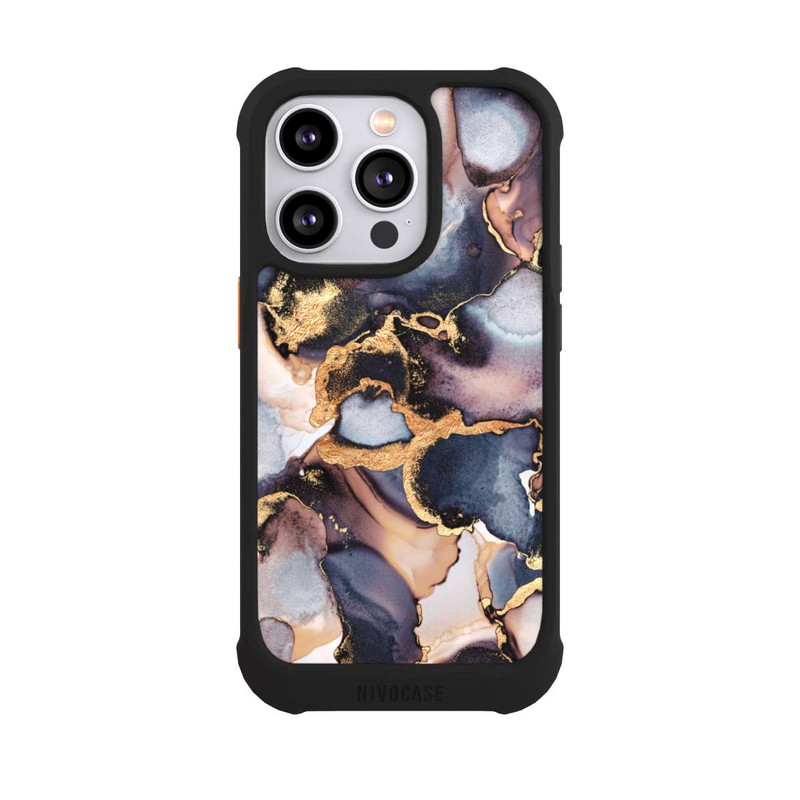 iPhone 14 Pro NIVOmax Verträumte Tinte Grau-Golddruck