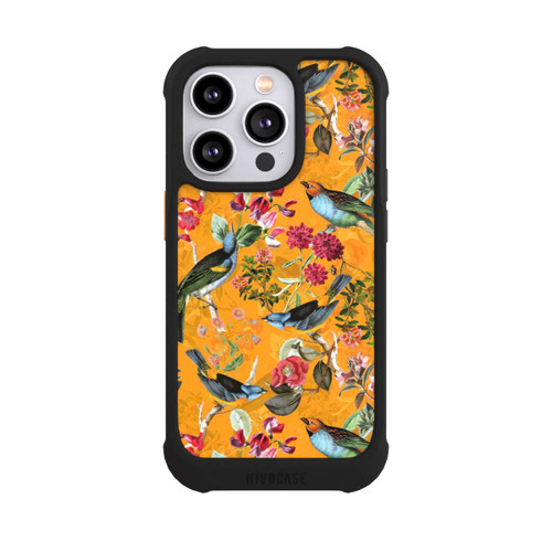 Apple iPhone 14 Pro NIVOmax Tapete mit Vögeln und Blumen
