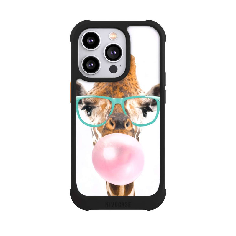 iPhone 14 Pro NIVOmax Giraffe mit Kaugummi