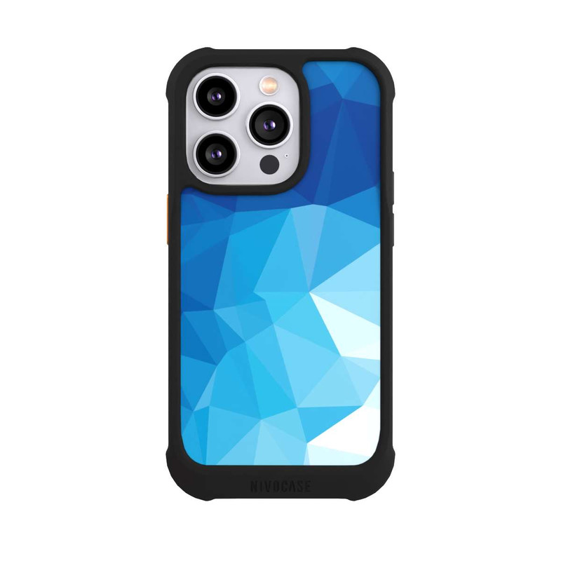 iPhone 14 Pro NIVOmax Mosaïque Polygonale Bleue