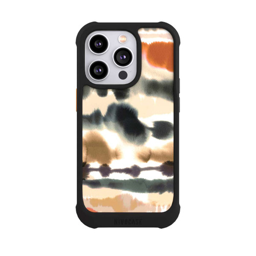 Apple iPhone 14 Pro NIVOmax Weiche nautische Aquarelllinien Orange