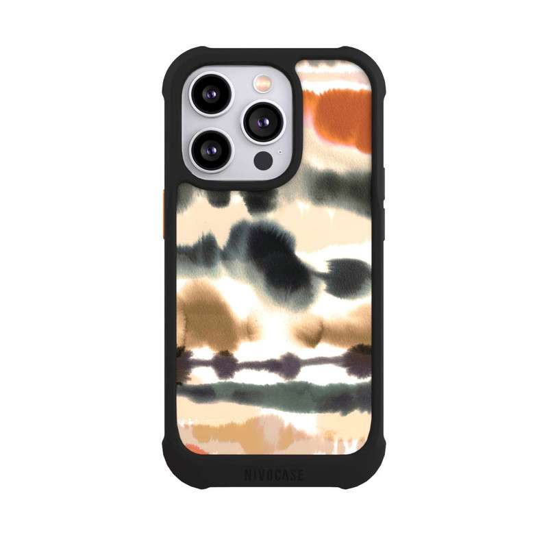 iPhone 14 Pro NIVOmax Weiche nautische Aquarelllinien Orange