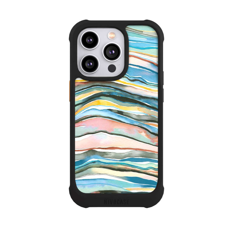 iPhone 14 Pro NIVOmax Achatschichten Aquarellblau