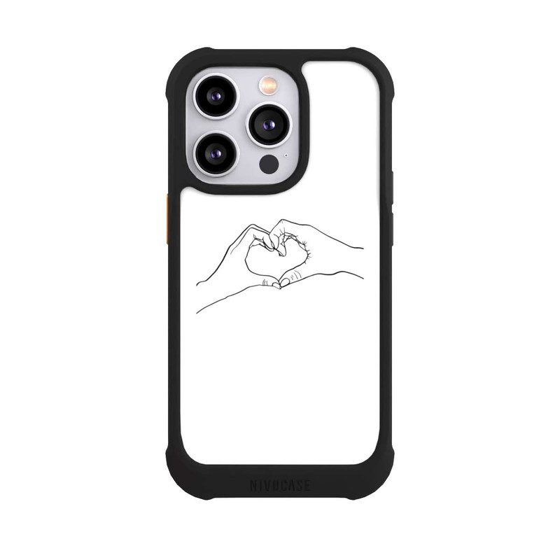 iPhone 14 Pro NIVOmax Herz Hände Line Art