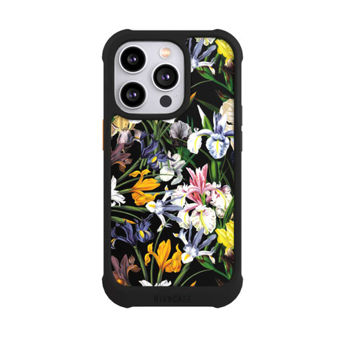 Apple iPhone 14 Pro NIVOmax Dunkle Wildblumentapete