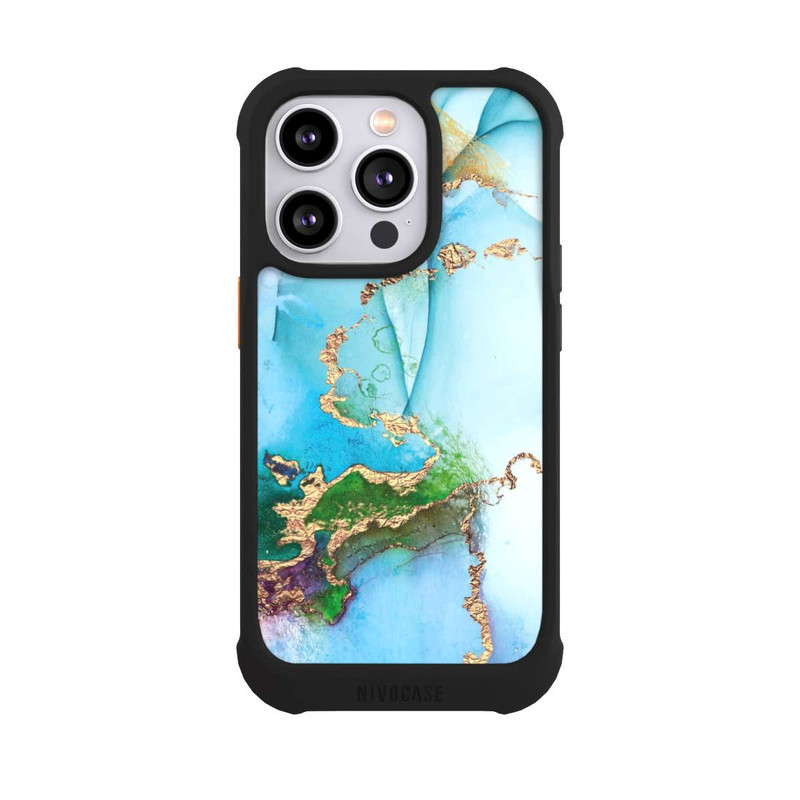 iPhone 14 Pro NIVOmax Bunter Marmor-Glitzer-Look