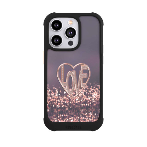 Apple iPhone 14 Pro NIVOmax LOVE Glitzerrosa