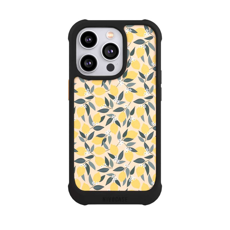 iPhone 14 Pro NIVOmax Rosa Zitronen-Muster