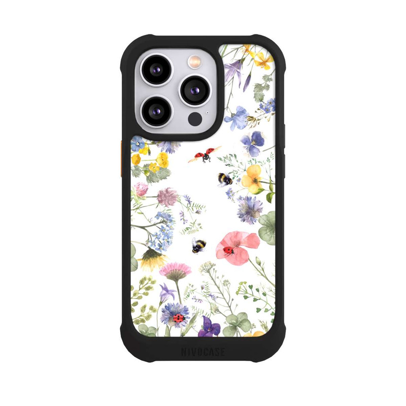 iPhone 14 Pro NIVOmax Bunte Frühlingsblumen und Bienen