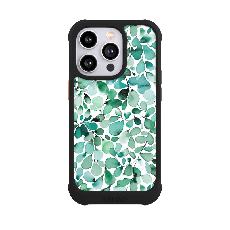 iPhone 14 Pro NIVOmax Aquarellmuster Blätter