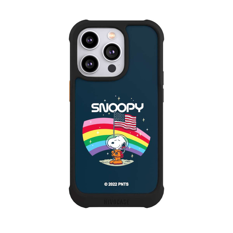 iPhone 14 Pro NIVOmax Snoopy Weltraumreisender Regenbogen