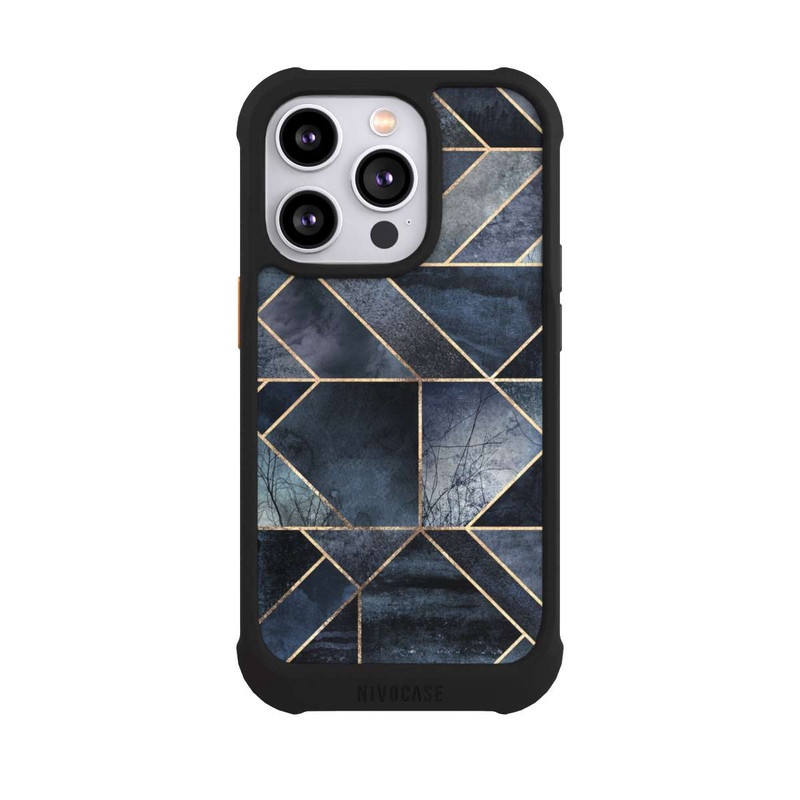 iPhone 14 Pro NIVOmax Abstraktes Natur-Dunkelblau
