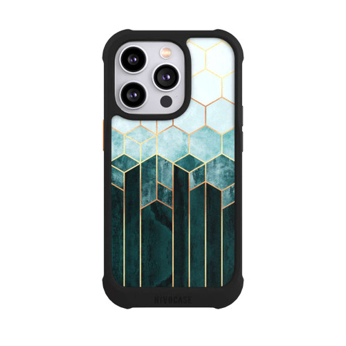Apple iPhone 14 Pro NIVOmax Blaugrüne Sechsecke