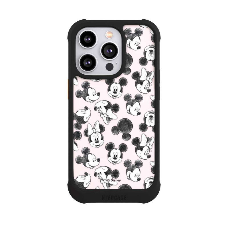 iPhone 14 Pro NIVOmax Minnie & Mickey Viele Gesichter Pink