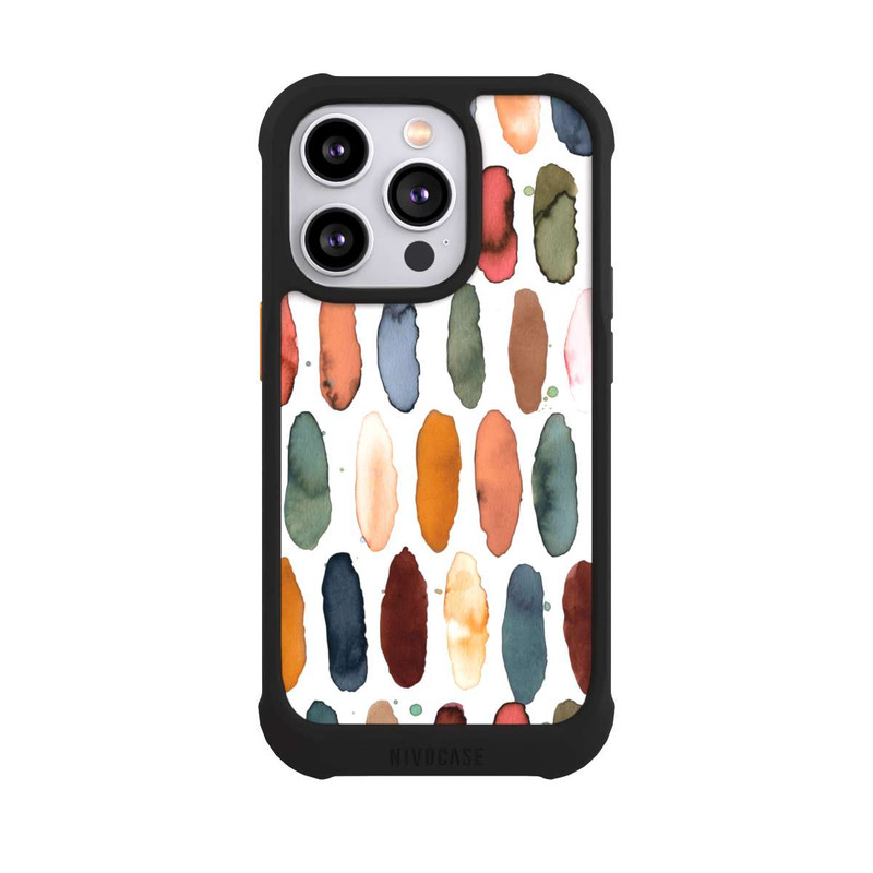 iPhone 14 Pro NIVOmax Aquarellstriche aus mineralischem Terrakotta