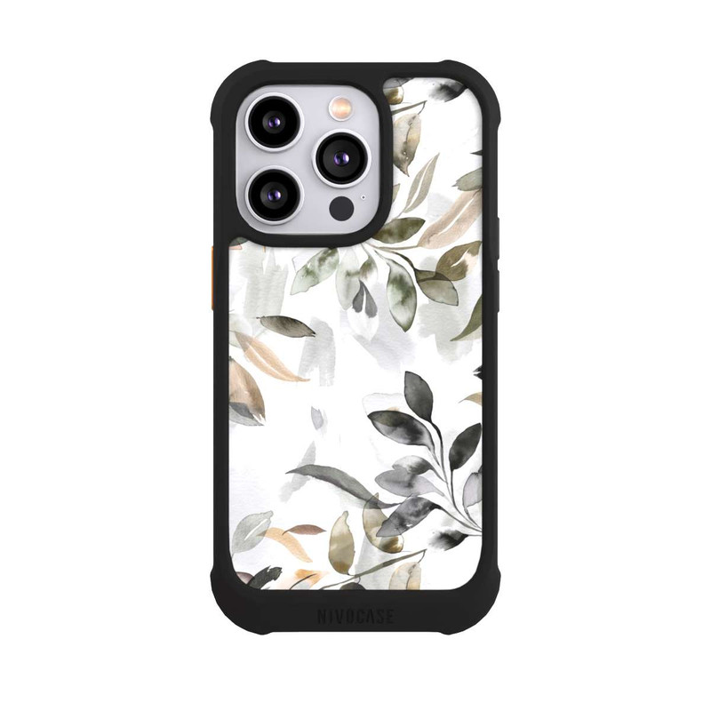 iPhone 14 Pro NIVOmax Aquarellblätter neutral