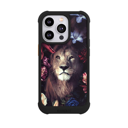 Apple iPhone 14 Pro NIVOmax Löwe Blumenrahmen