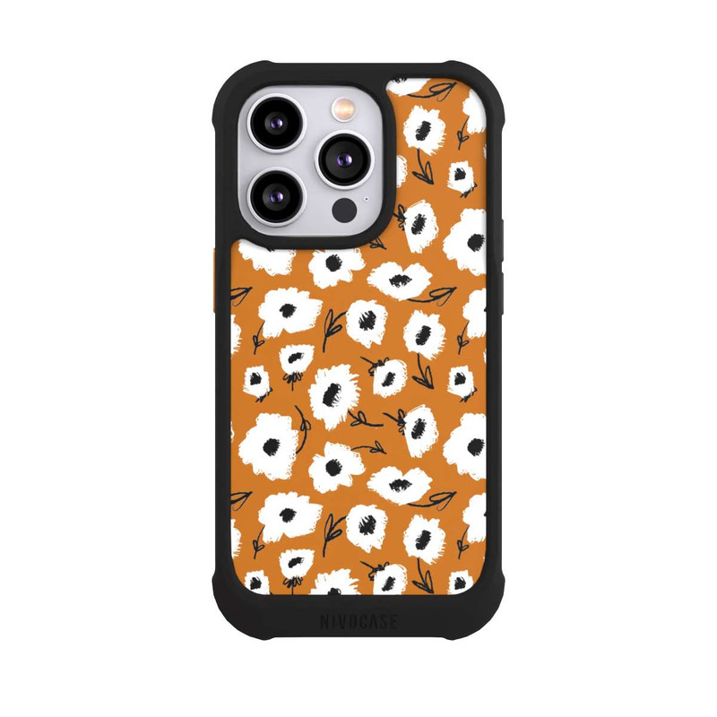 iPhone 14 Pro NIVOmax Pattern Fleurs Ocres