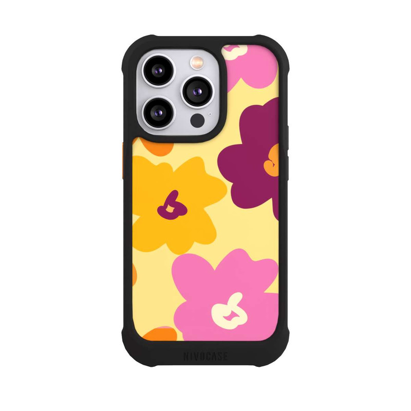 iPhone 14 Pro NIVOmax Retro Blumenmuster bunt