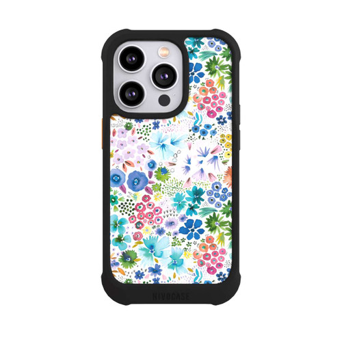 Apple iPhone 14 Pro NIVOmax Kunstvolle kleine Frühlingsblumen blau