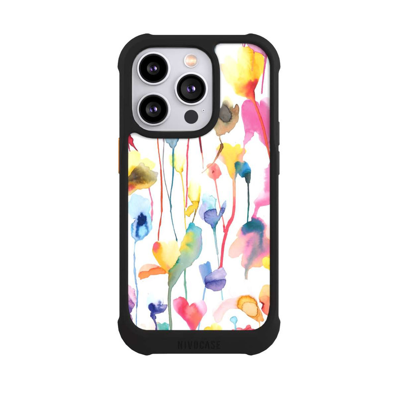 iPhone 14 Pro NIVOmax Aquarell Wildblumen bunt