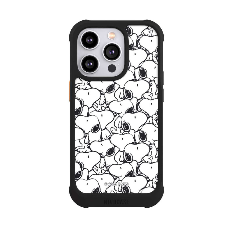 iPhone 14 Pro NIVOmax Snoopy Muster Schwarz und Weiß