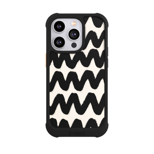 Apple iPhone 14 Pro NIVOmax Vagues Noires Pattern