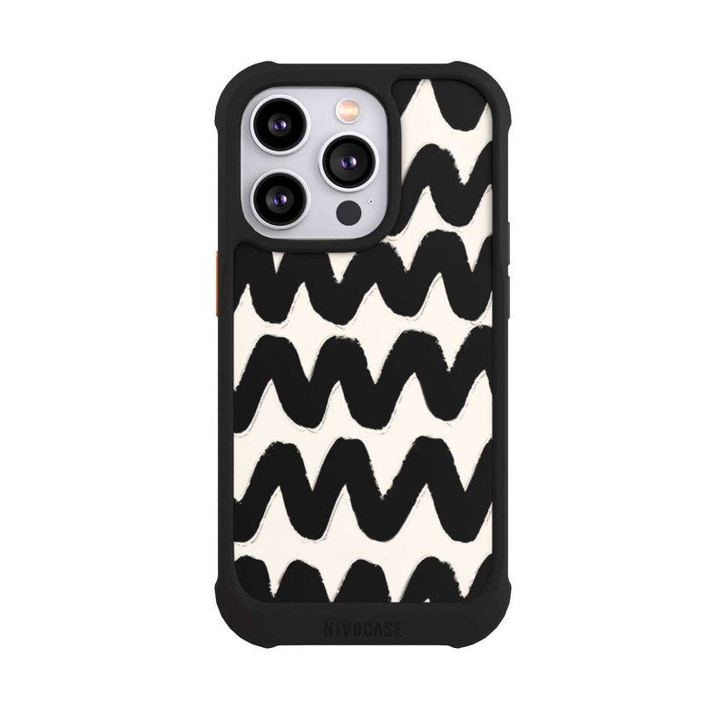 iPhone 14 Pro NIVOmax Vagues Noires Pattern