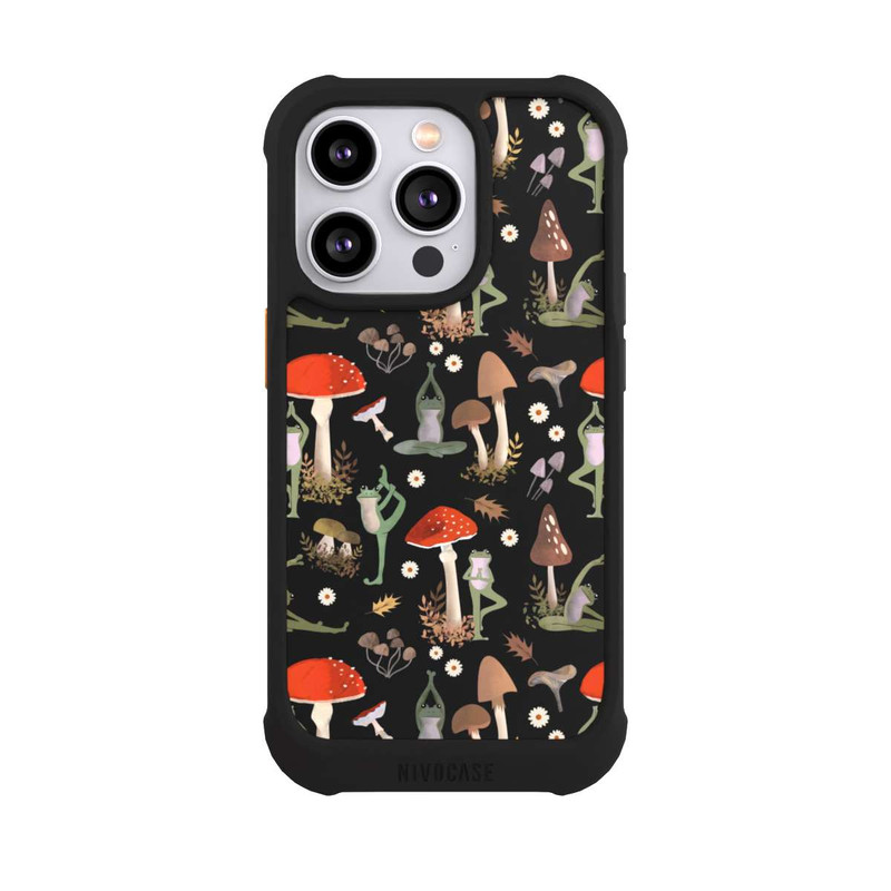 iPhone 14 Pro NIVOmax Yoga-Frösche mit Pilzen