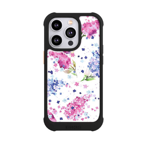 Apple iPhone 14 Pro NIVOmax Hortensien Lila und Rosa Blumen