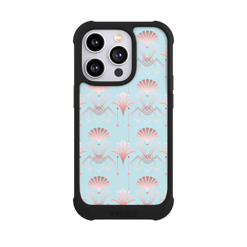 iPhone 14 Pro NIVOmax Art Deco Rose Gold Elegance Blue