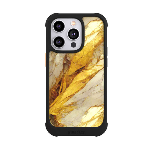 Apple iPhone 14 Pro NIVOmax Weiße Marmor-Golddruckschichten