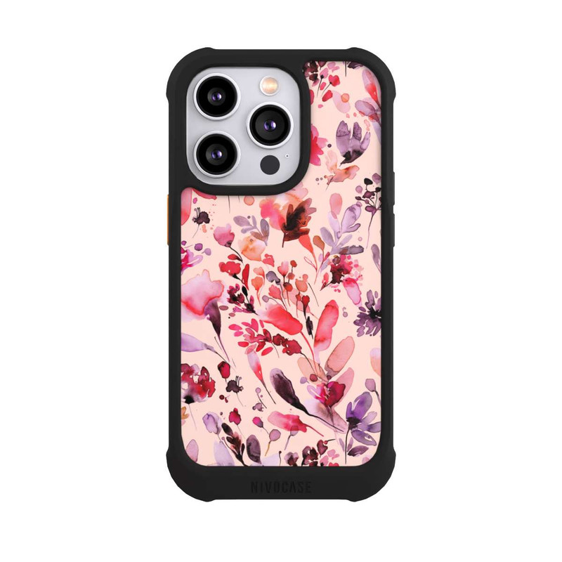 iPhone 14 Pro NIVOmax Künstlerische Blumen Viva Magenta