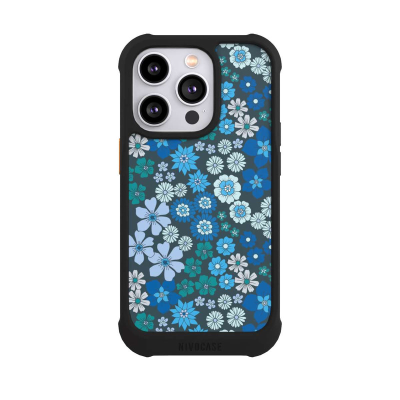 iPhone 14 Pro NIVOmax Blaue Blumen DeinDesign