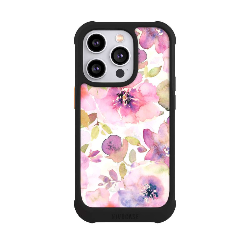iPhone 14 Pro NIVOmax Tapete mit rosa Blumen
