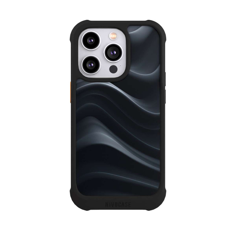 iPhone 14 Pro NIVOmax Black Waves Texture