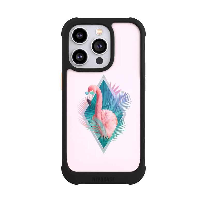 iPhone 14 Pro NIVOmax Tropical Leaves Flamingo