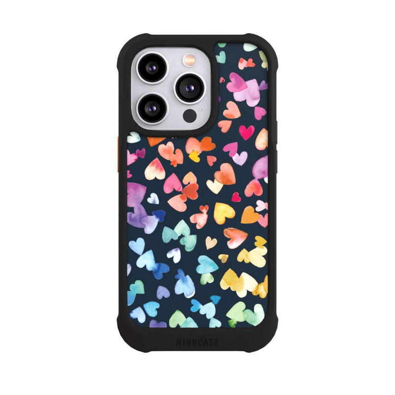 iPhone 14 Pro NIVOmax Valentinstag Herzen Schwarz
