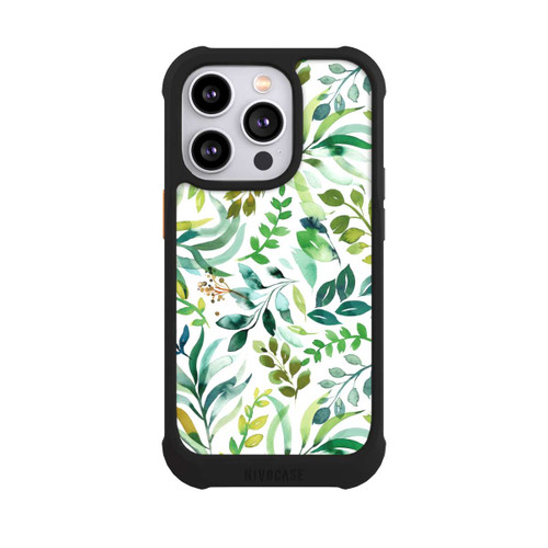 Apple iPhone 14 Pro NIVOmax Aquarell Palmenblätter Botanisch Grün