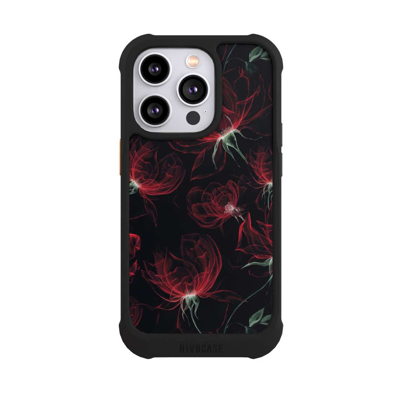 iPhone 14 Pro NIVOmax Tapete mit roten Blumen