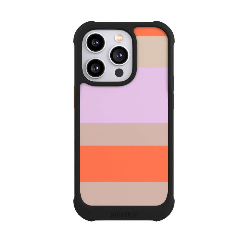 iPhone 14 Pro NIVOmax Moca Lila Orange Stripes