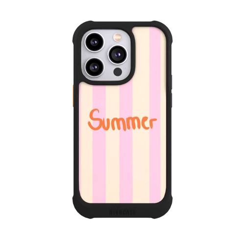 Apple iPhone 14 Pro NIVOmax Summer- Rosa und Orange Streifen Hintergrund