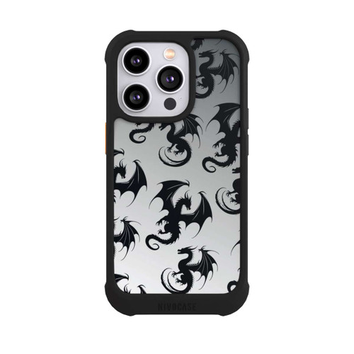 Apple iPhone 14 Pro NIVOmax Dragon Pattern Grey